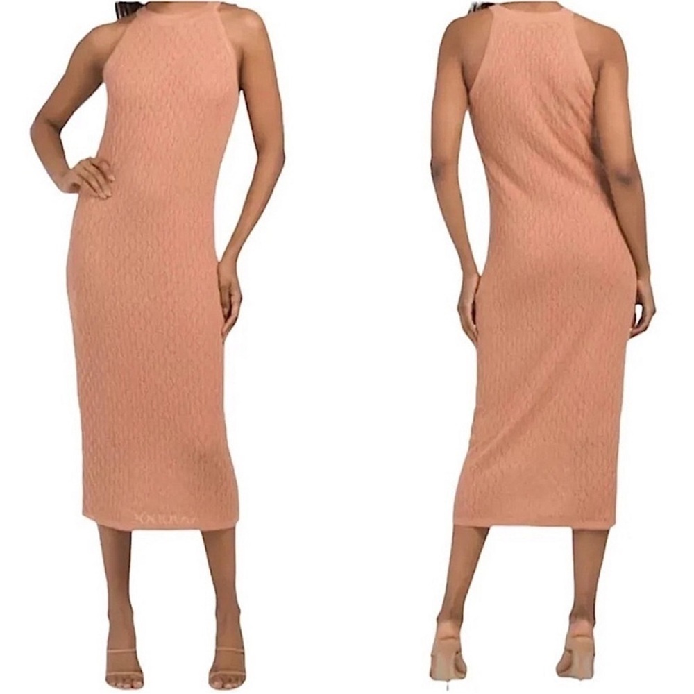 House of Harlow 1960 Boho Crochet Knit Midi maxi stretchy Beach Dress Small NWT
